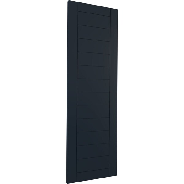 Ekena Millwork PVC Horizontal Slat Framed Modern Style Fixed Mount Shutters Starless Night Blue, 15W x 31H, PR - TFP001HF15X031OB