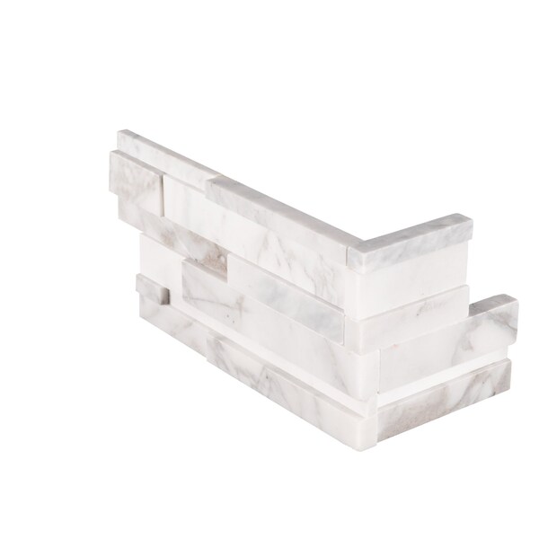 Msi Calacatta Cressa 3D Ledger Corner SAMPLE Honed Marble Wall Tile - ZOR-PNL-0021-SAM