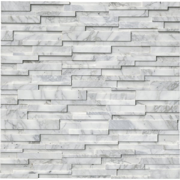 Msi Calacatta Cressa 3D Ledger Corner SAMPLE Honed Marble Wall Tile - ZOR-PNL-0021-SAM
