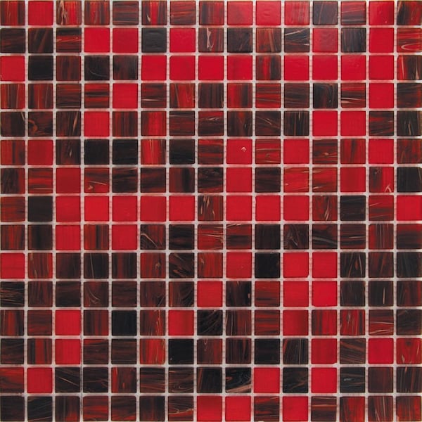 Apollo Tile Mingles 12 in. x 12 in. Glossy Berry Red Glass Mosaic Wall and Floor Tile 20 sq. ft./case, 20PK - MIX2088RD239A