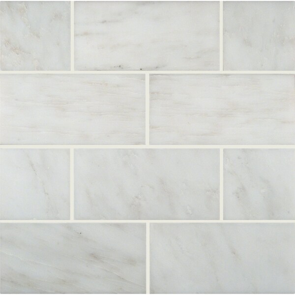 Msi Arabescato Carrara SAMPLE Honed And Beveled Marble Subway Tile - ZOR-NS-0035-SAM