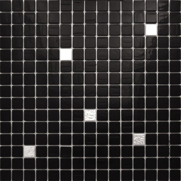 Apollo Tile Mingles 12 in. x 12 in. Glossy Black and White Glass Mosaic Wall and Floor Tile 20 sqft/case, 20PK - MIX2088BK909A