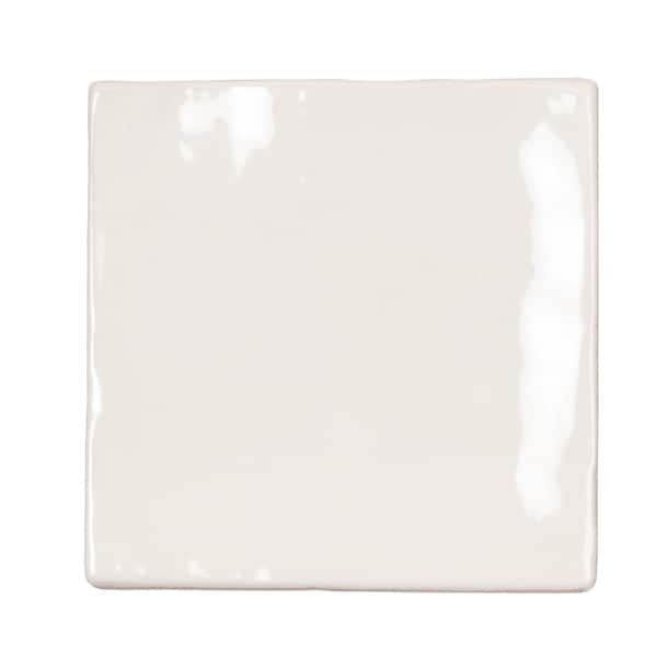 Apollo Tile Silken 3.94 in. x 3.94 in. Glossy White Ceramic Square Wall and Floor Tile (6.46 sq. ft./case) (60-pack) - CRE88WHT44A