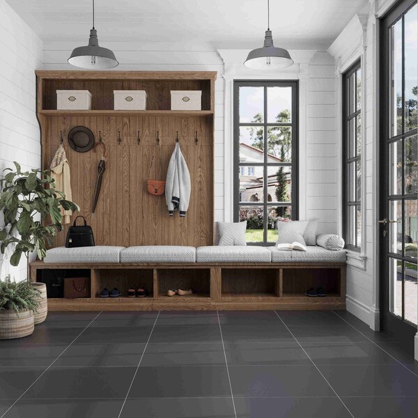Apollo Tile 24x24 in. Matte Deep Charcoal Black Porcelain Wall and Floor Tile 15.5 sq ft/case, 4PK - PIA88BLK2424