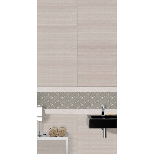 Msi Tektile Lineart Ivory Bullnose 3 In. X 24 In. Glazed Porcelain Wall Tile, 14PK - ZOR-PT-TR-0211