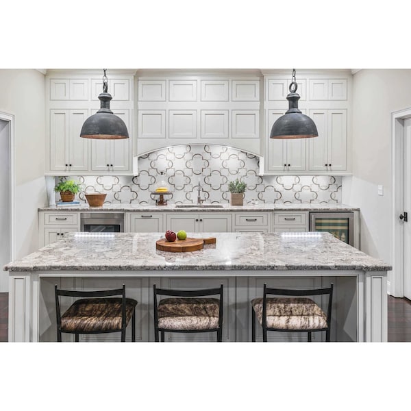 Msi Bianco Quatrefoil 12 In. X 12 In. X 10Mm Polished Marble Mesh-Mounted Mosaic Tile, 5PK - ZOR-MD-0291