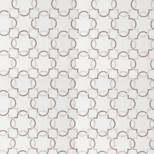 Msi Bianco Quatrefoil 12 In. X 12 In. X 10Mm Polished Marble Mesh-Mounted Mosaic Tile, 5PK - ZOR-MD-0291