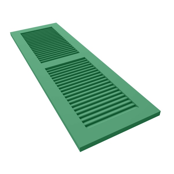 Ekena Millwork True Fit PVC, Two Equal Louver Shutters, Lilly Pads, 18W x 37H, PR - TFP101LVF18X037LP