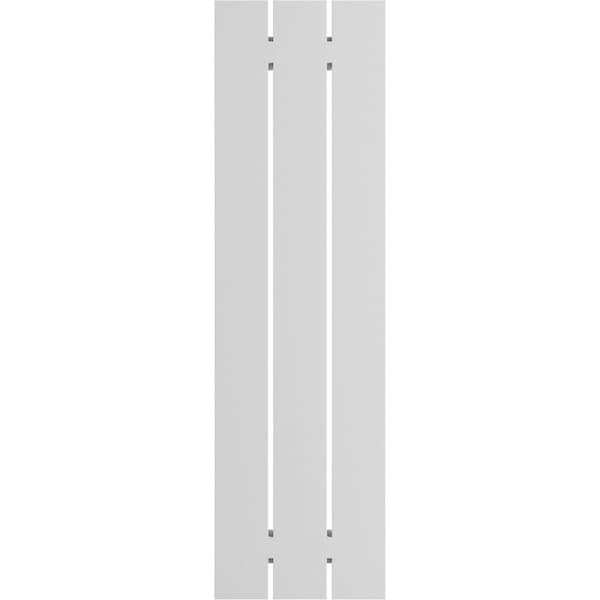 Ekena Millwork True Fit PVC Three Board Spaced Board-n-Batten Shutters, Primed , 17 1/8"W x 56"H - TFP101SBF17X056PR