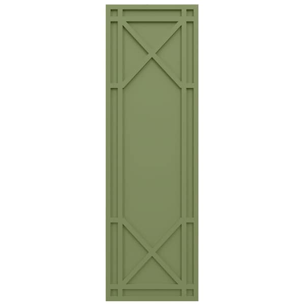 Ekena Millwork True Fit PVC Bungalow Fixed Mount Shutters, Moss Green, 12W x 43H, PR - TFP001BG12X043MG