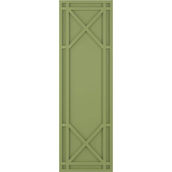 Ekena Millwork True Fit PVC Bungalow Fixed Mount Shutters, Moss Green, 12W x 43H, PR - TFP001BG12X043MG