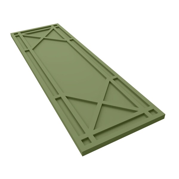 Ekena Millwork True Fit PVC Bungalow Fixed Mount Shutters, Moss Green, 12W x 43H, PR - TFP001BG12X043MG