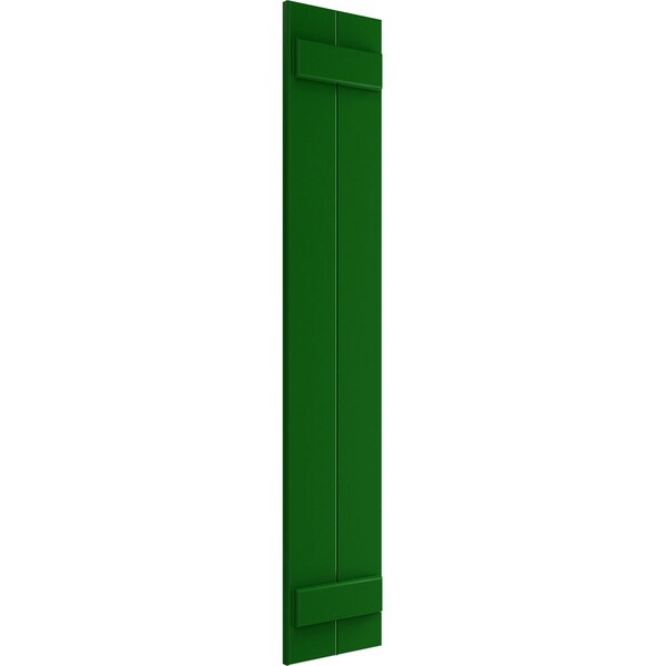 Ekena Millwork True Fit PVC Two Board Joined Board-n-Batten Shutters, Viridian Green, 10 3/4W x 77H, PR - TFP101BBF11X077HG