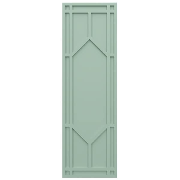 Ekena Millwork True Fit PVC Shaker Fixed Mount Shutters, Seaglass, 15W x 29H, PR - TFP001SK15X029SG