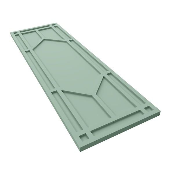 Ekena Millwork True Fit PVC Shaker Fixed Mount Shutters, Seaglass, 15W x 29H, PR - TFP001SK15X029SG