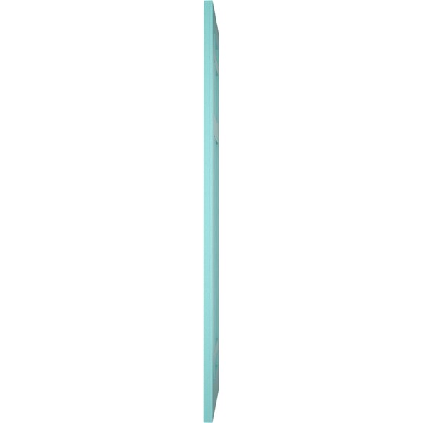 Ekena Millwork True Fit PVC San Juan Capistrano Mission Style Fixed Mount Shutters, Pure Turquoise, 18W x 46H, PR - TFP001SJ18X046PT