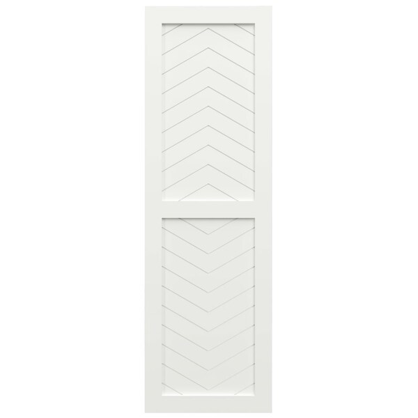 Ekena Millwork True Fit PVC Two Panel Chevron Modern Style Fixed Mount Shutters, Unfinished, 18W x 62H, PR - TFP101CV18X062UN