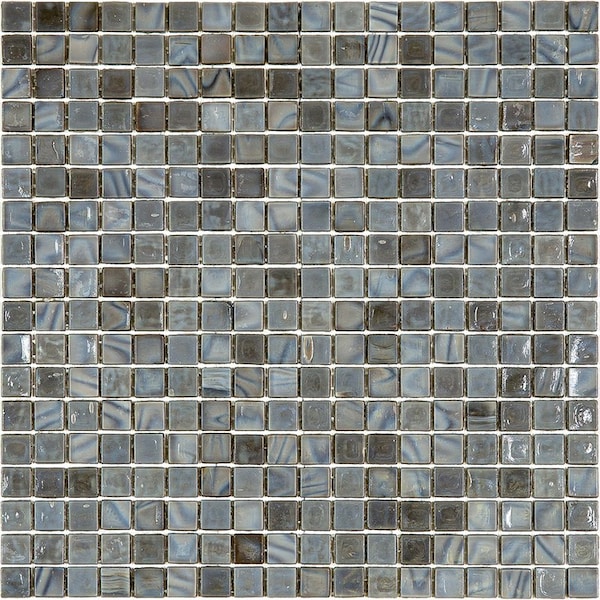 Apollo Tile Skosh 11.6 in. x 11.6 in. Glossy Mouse Gray Glass Mosaic Wall and Floor Tile 18.69 sqft/case, 20PK - APLNB88GR715A