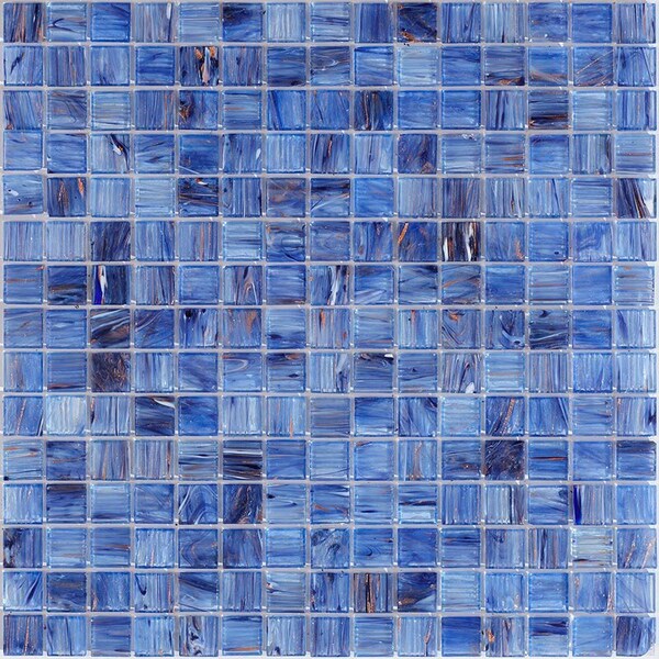 Apollo Tile Celestial 12 in. x 12 in. Glossy Blue and White Glass Mosaic Wall and Floor Tile 20 sqft/case, 20PK - APLST88BL540A