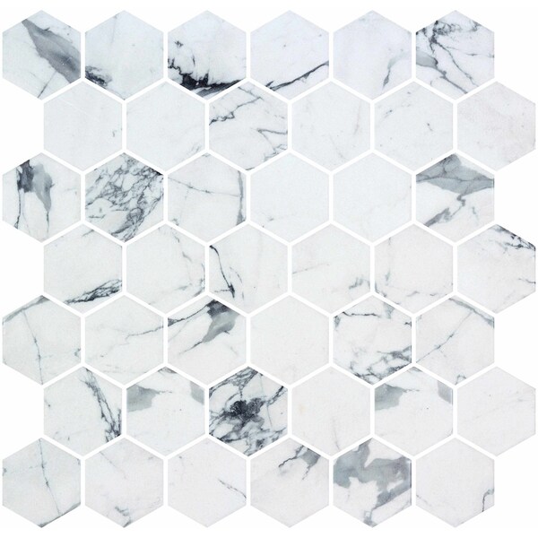 Andova Tiles SAMPLE Sculpt 2 x 2 Glass Honeycomb Mosaic Wall  Floor Tile - SAM-ANDSCU547