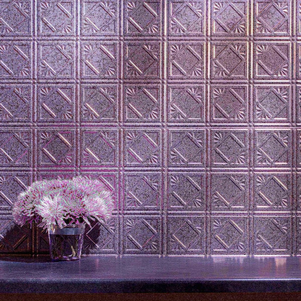 Fasade Fasade 18in x 24in Traditional 4 Galvanized Steel Backsplash Panel 5pk - PB5130