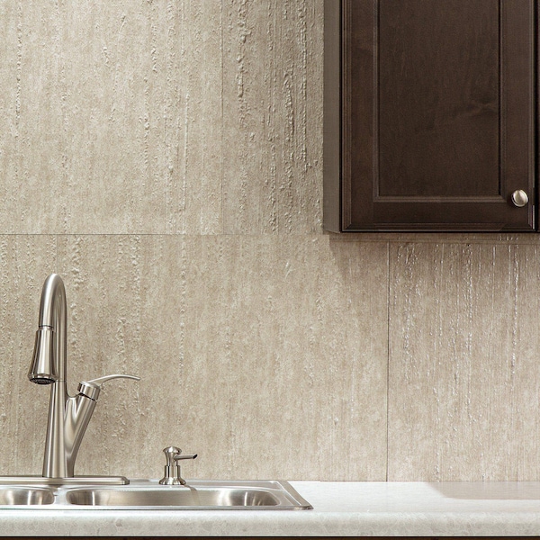 Fasade Fasade 18in x 24in Rain Batique Cream Backsplash Panel 5pk - PB7532