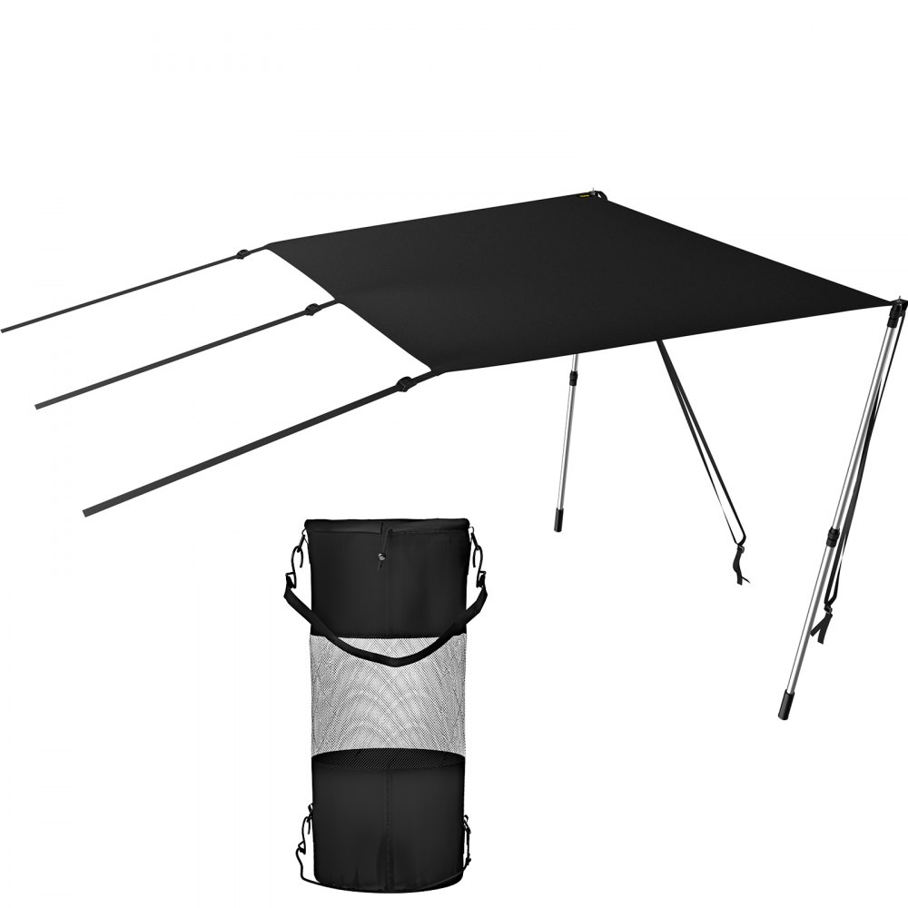 VEVOR T-Top Sun Shade Kit 5' x 5', UV-Proof 600D Polyester T-top Extension Kit with Rustproof Steel Telescopic Poles, Waterproof T-Top Shade Kit, Easy to Assemble for T-Tops ＆ Bimini Top - DBKZZYTJYC5X5BOYCV0