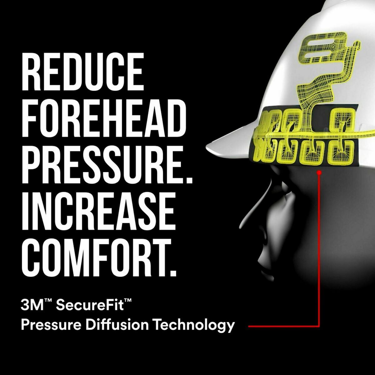 Casco duro de borde completo 3M SecureFit™ con ajuste de trinquete, blanco - 70936