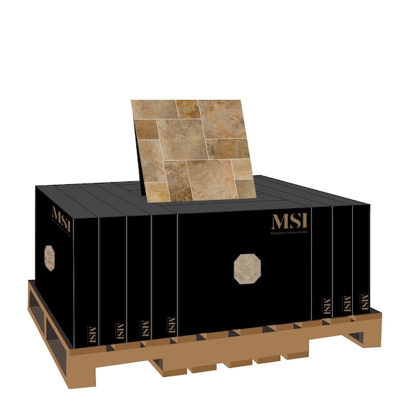 Msi Tuscany Porcelain Pattern SAMPLE Tumbled Travertine Paver Kits - ZOR-LSC-0121-SAM