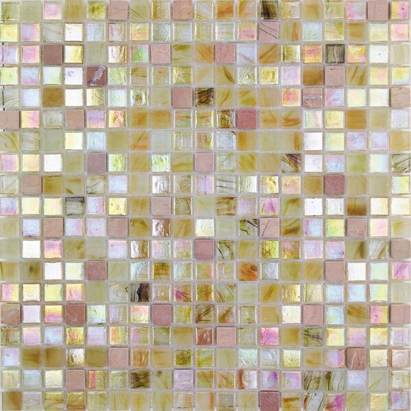 Apollo Tile Mingles 11.6inx11.6in Glossy Beige and Pearl Glass Mosaic Wall and Floor Tile 18.69 sqft/case, 20PK - MIX1588BG338A