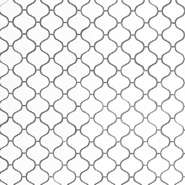 Msi Retro Bianco Arabesque SAMPLE Glazed Porcelain Mesh-Mounted Mosaic Tile - ZOR-MD-0236-SAM