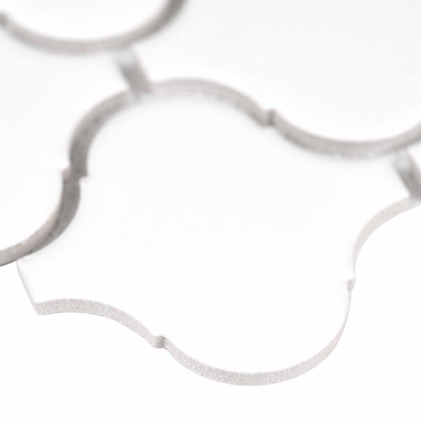 Msi Retro Bianco Arabesque SAMPLE Glazed Porcelain Mesh-Mounted Mosaic Tile - ZOR-MD-0236-SAM