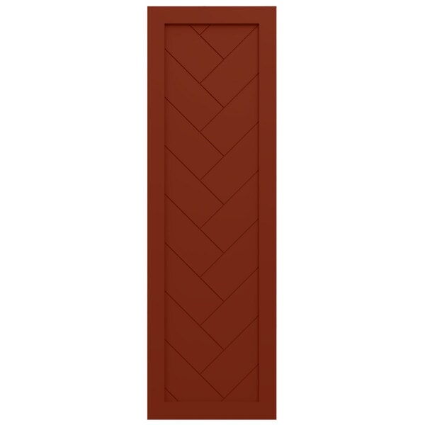 Ekena Millwork True Fit PVC Single Panel Herringbone Modern Style Fixed Mount Shutters, Pepper Red, 18W x 62H, PR - TFP001HB18X062MR