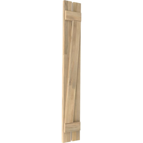 Ekena Millwork Americraft 2-Board (2 Batten) Wood Spaced Board-n-Batten Shutters w/ Z-Bar, ARW102SB207X58UNH, PR - ARW102SB207X58UNH