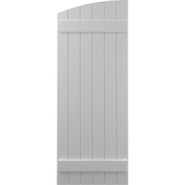 Ekena Millwork Americraft 6-Board (2 Batten) Wood Joined Board-n-Batten Shutters w/ Ellipt Top, ARW101BE621X49PRH - ARW101BE621X49PRH