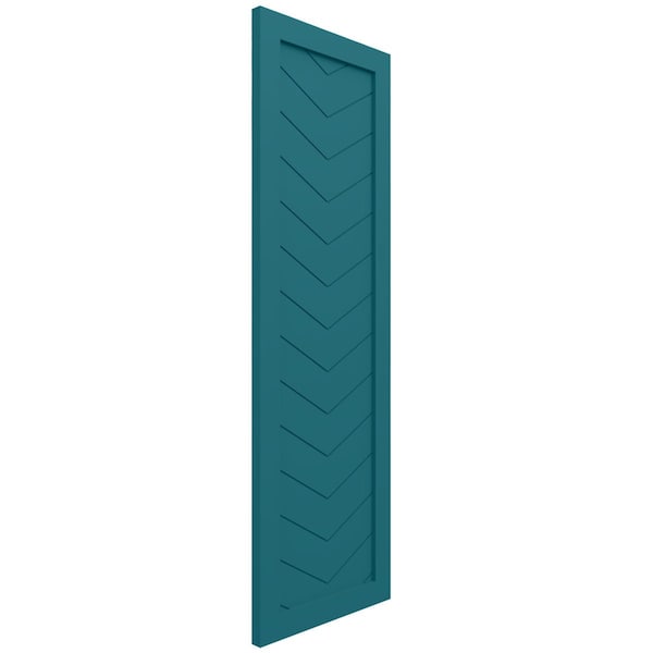 Ekena Millwork True Fit PVC Single Panel Chevron Modern Style Fixed Mount Shutters, Antigua, 12W x 72H, PR - TFP001CV12X072AN