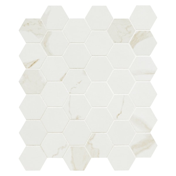 Msi Eden Calacatta 2 In X 2 In. Matte Porcelain Hexagon Floor & Wall Tile, 8PK - ZOR-PT-0634