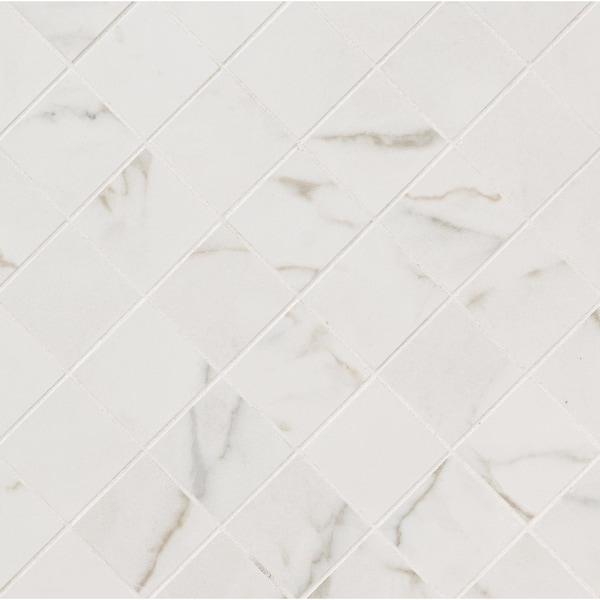 Msi Kaya Calacatta Lucca 3 in X 3 in Matte Porcelain Mosaic Tile, 11PK - ZOR-MD-0550