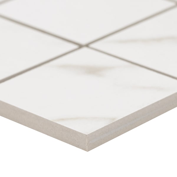 Msi Kaya Calacatta Lucca 3 in X 3 in Matte Porcelain Mosaic Tile, 11PK - ZOR-MD-0550