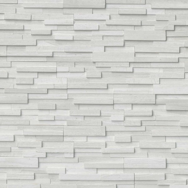 Msi White Oak 3D Ledger Panel 6 In. X 24 In. Honed Marble Wall Tile, 6PK - ZOR-PNL-0044