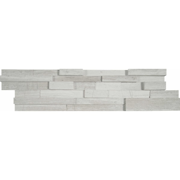 Msi White Oak 3D Ledger Panel 6 In. X 24 In. Honed Marble Wall Tile, 6PK - ZOR-PNL-0044