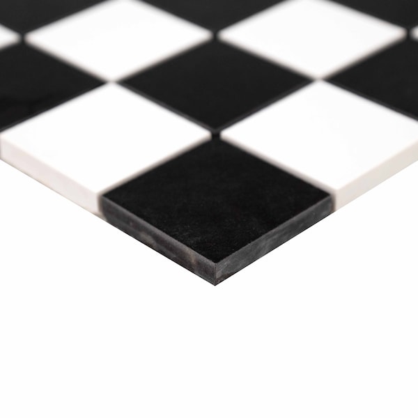 Msi White And Black 12 In. X 12 In. Matte Porcelain Floor And Wall Tile, 8PK - ZOR-PT-0498