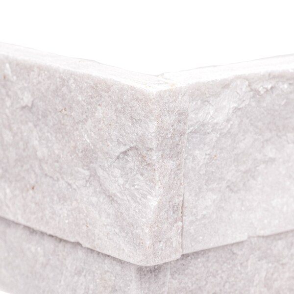 Msi Arctic White Splitface Ledger Corner 9'' x 18'' Quartzite Wall Tile, 4PK - ZOR-PNL-0149