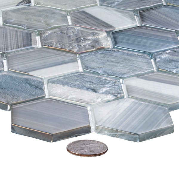Andova Tiles SAMPLE- Rochelle 2 in. Hex Glass Mosaic Wall Tile - SAM-ANDROC1007
