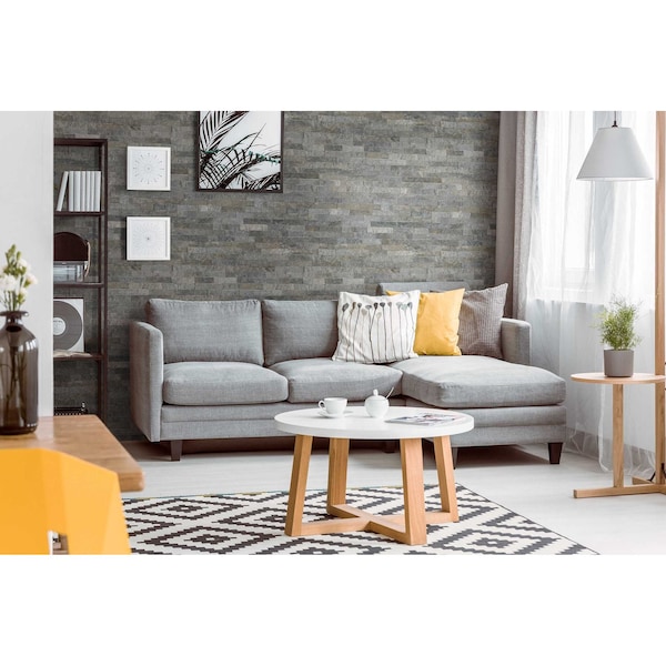 Msi Sedona Grey Splitface Ledger Panel 6 In. X 24 In. Natural Quartzite Wall Tile, 8PK - ZOR-PNL-0064