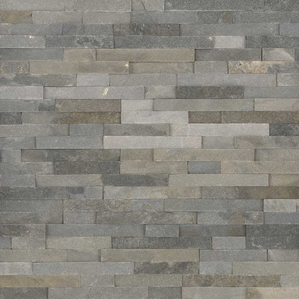 Msi Sedona Grey Splitface Ledger Panel 6 In. X 24 In. Natural Quartzite Wall Tile, 8PK - ZOR-PNL-0064