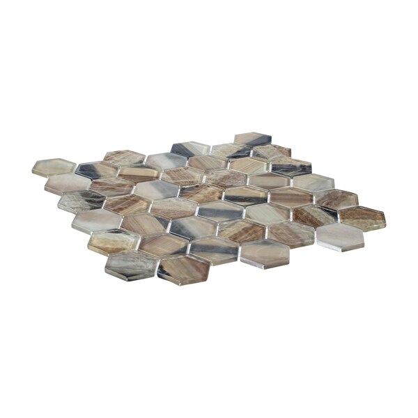 Andova Tiles SAMPLE- Rochelle 2 in. Hex Glass Mosaic Wall Tile - SAM-ANDROC1006