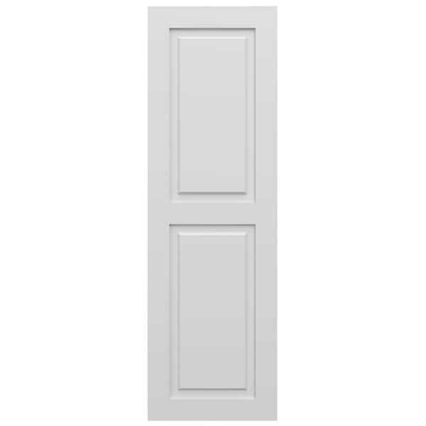 Ekena Millwork True Fit PVC Two Equal Raised Panel Shutters, White, 18W x 27H, PR - TFP101RPF18X027WH