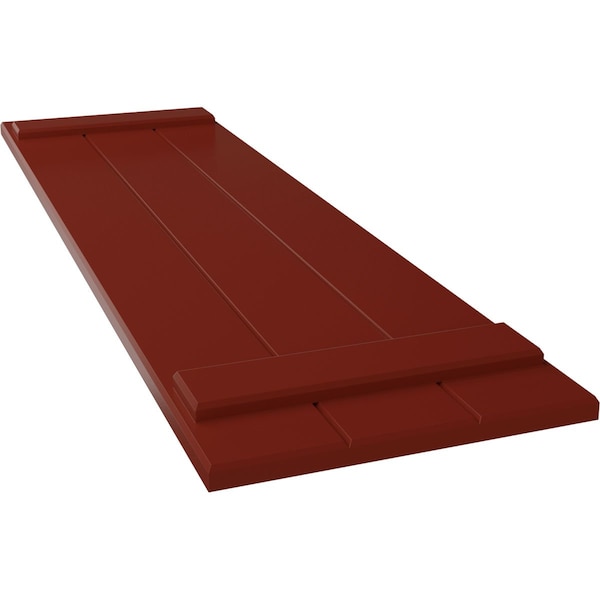 Ekena Millwork True Fit PVC Three Board Joined Board-n-Batten Shutters, Pepper Red, 16 1/8W x 37H, PR - TFP101BBF16X037MR