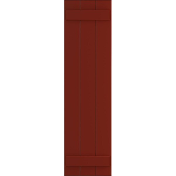 Ekena Millwork True Fit PVC Three Board Joined Board-n-Batten Shutters, Pepper Red, 16 1/8W x 37H, PR - TFP101BBF16X037MR